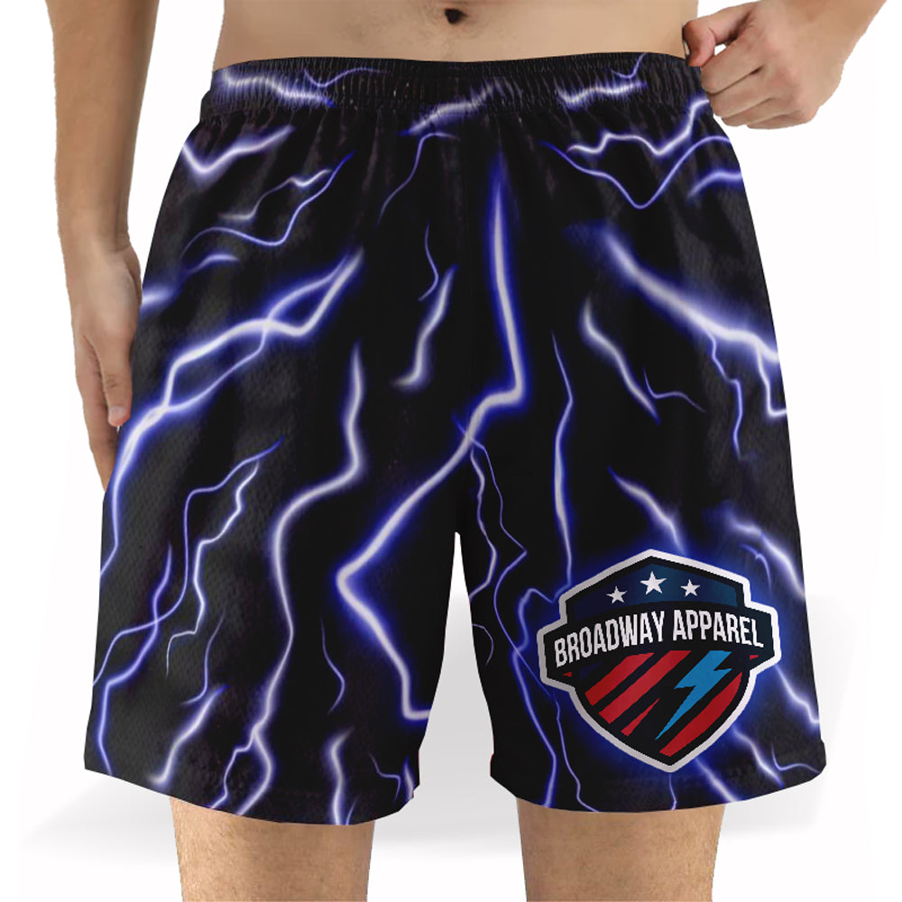 Black Lightning Mesh Short
