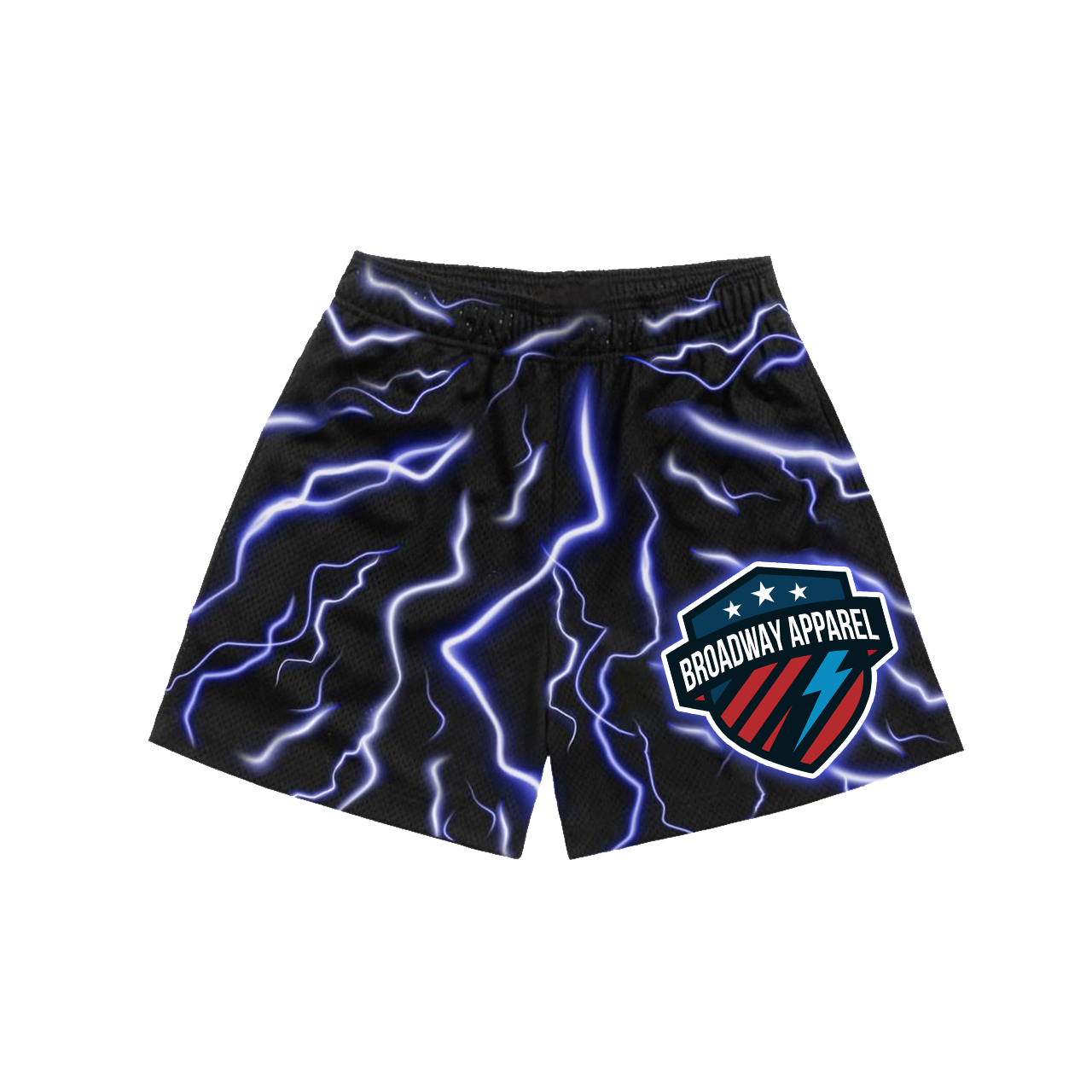 Black Lightning Mesh Short