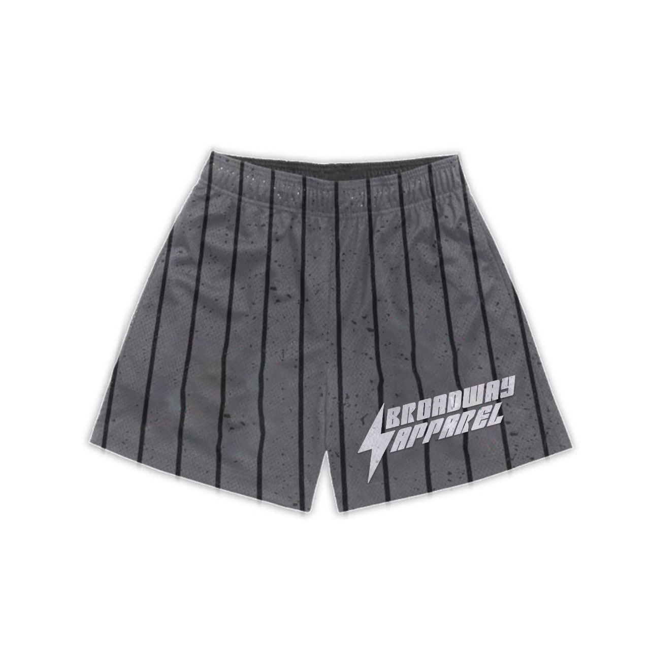Dark Grey Pinstripe Mesh Short