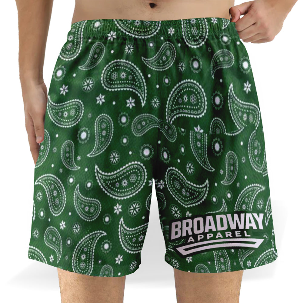 Forest Green Bandana Mesh Short