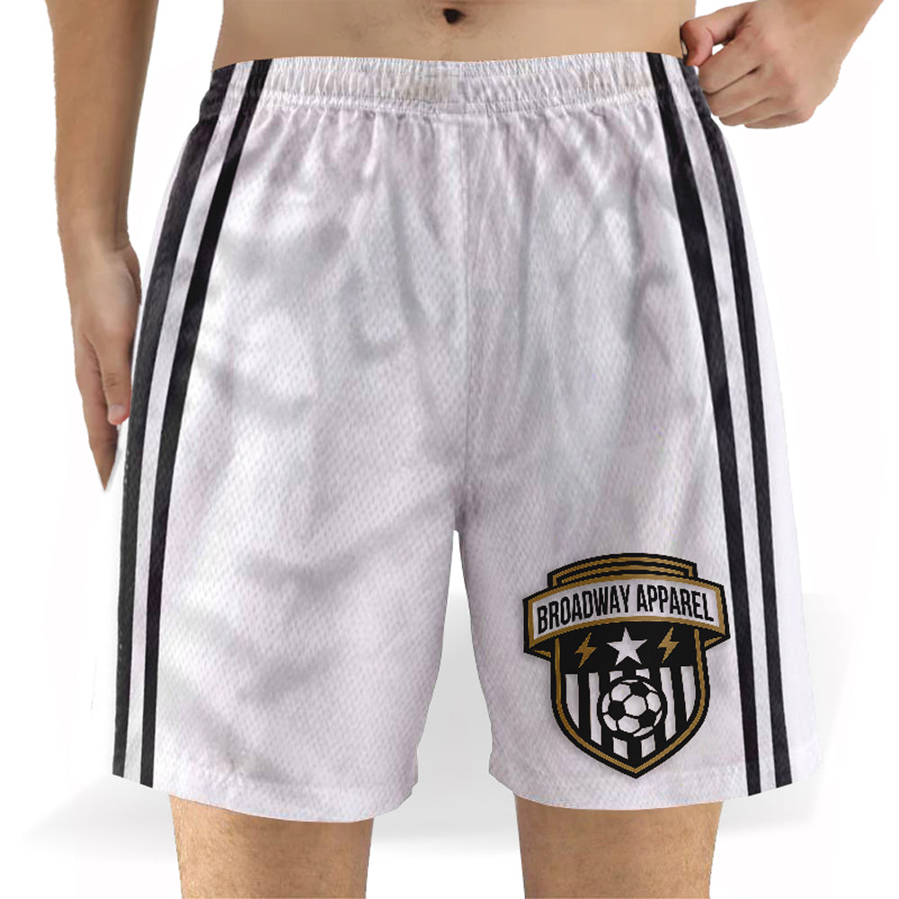 White stripes Football Mesh Short