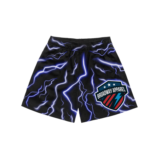 Black Lightning Mesh Short